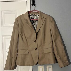 Kasper Tan Blazer Structured Suit Jacket